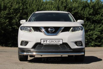 7 699 р. Накладка на решетку переднего бампера Petroil Tuning  Nissan X-trail  3 T32 (2013-2018) дорестайлинг (Без парктроника)  с доставкой в г. Керчь. Увеличить фотографию 4