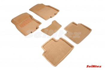 Текстильные 3D коврики в салон SEINTEX бежевые Nissan X-trail  3 T32 (2013-2022) дорестайлинг, рестайлинг