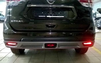 5 649 р. Накладка на задний бампер АвтоКрат  Nissan X-trail  3 T32 (2017-2022) рестайлинг (Неокрашенная)  с доставкой в г. Керчь. Увеличить фотографию 2
