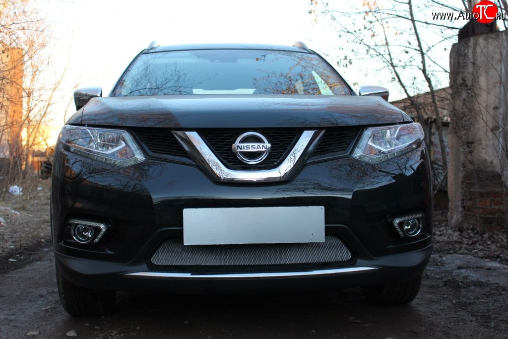 1 539 р. Сетка на бампер Russtal (хром) Nissan X-trail 3 T32 рестайлинг (2017-2022)  с доставкой в г. Керчь