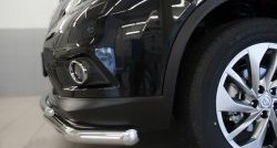 16 599 р. Защита переднего бампера (2 трубыØ63 и 42 мм, нержавейка) SLITKOFF  Nissan X-trail  3 T32 (2013-2018) дорестайлинг  с доставкой в г. Керчь. Увеличить фотографию 3
