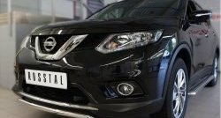 14 849 р. Защита переднего бампера (Ø42 мм волна, нержавейка) SLITKOFF  Nissan X-trail  3 T32 (2013-2018) дорестайлинг  с доставкой в г. Керчь. Увеличить фотографию 2