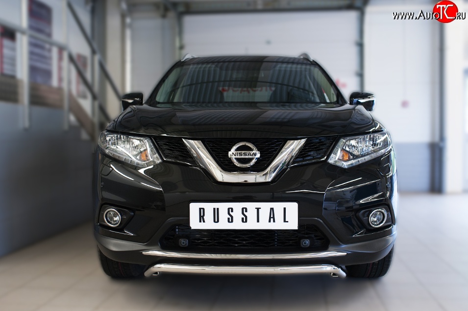 14 849 р. Защита переднего бампера (Ø42 мм волна, нержавейка) SLITKOFF  Nissan X-trail  3 T32 (2013-2018) дорестайлинг  с доставкой в г. Керчь