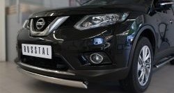 11 249 р. Защита переднего бампера (Ø75х42 мм, нержавейка) Russtal Nissan X-trail 3 T32 дорестайлинг (2013-2018)  с доставкой в г. Керчь. Увеличить фотографию 2