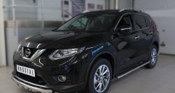 23 899 р. Защита переднего бампера (2 трубы Ø63 мм с зубами, нержавейка) SLITKOFF  Nissan X-trail  3 T32 (2013-2018) дорестайлинг  с доставкой в г. Керчь. Увеличить фотографию 4