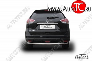 4 499 р. Защита заднего бампера Arbori (нержавейка, 1 труба d57 mm). Nissan X-trail 3 T32 рестайлинг (2017-2022)  с доставкой в г. Керчь