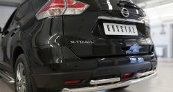 12 349 р. Защита заднего бампера (Ø63 и 42 мм, уголки, нержавейка) SLITKOFF  Nissan X-trail  3 T32 (2017-2022) рестайлинг  с доставкой в г. Керчь. Увеличить фотографию 2