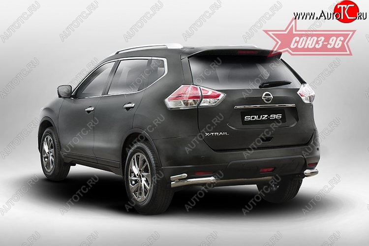 13 589 р. Защита заднего бампера из двойных боковых уголков Souz-96 (d60/42) Nissan X-trail 3 T32 рестайлинг (2017-2022)  с доставкой в г. Керчь