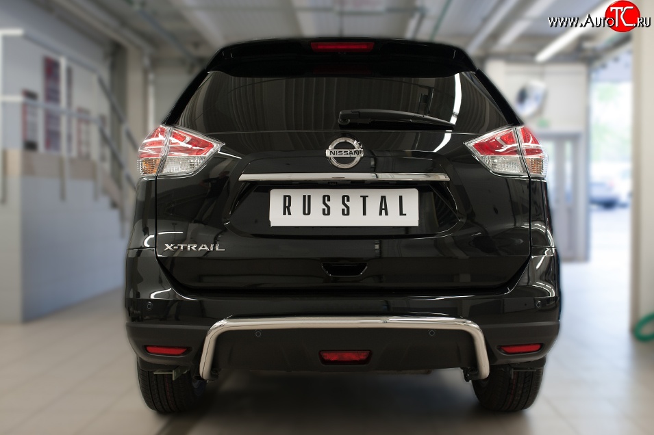 14 849 р. Защита заднего бампера (Ø42 мм волна, нержавейка) SLITKOFF  Nissan X-trail  3 T32 (2017-2022) рестайлинг  с доставкой в г. Керчь