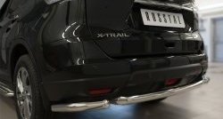14 549 р. Одинарная защита заднего бампера из трёх труб диаметром 63 мм SLITKOFF  Nissan X-trail  3 T32 (2017-2022) рестайлинг  с доставкой в г. Керчь. Увеличить фотографию 2