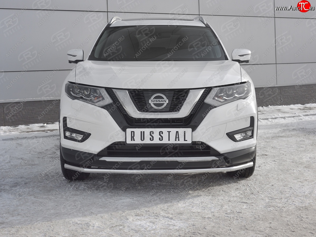 13 749 р. Защита переднего бампера (Ø42 мм, нержавейка) SLITKOFF  Nissan X-trail  3 T32 (2013-2018) дорестайлинг  с доставкой в г. Керчь
