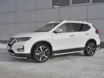 13 749 р. Защита переднего бампера (Ø42 мм, нержавейка) SLITKOFF  Nissan X-trail  3 T32 (2013-2018) дорестайлинг  с доставкой в г. Керчь. Увеличить фотографию 2