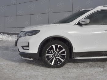 13 749 р. Защита переднего бампера (Ø42 мм, нержавейка) SLITKOFF  Nissan X-trail  3 T32 (2013-2018) дорестайлинг  с доставкой в г. Керчь. Увеличить фотографию 3