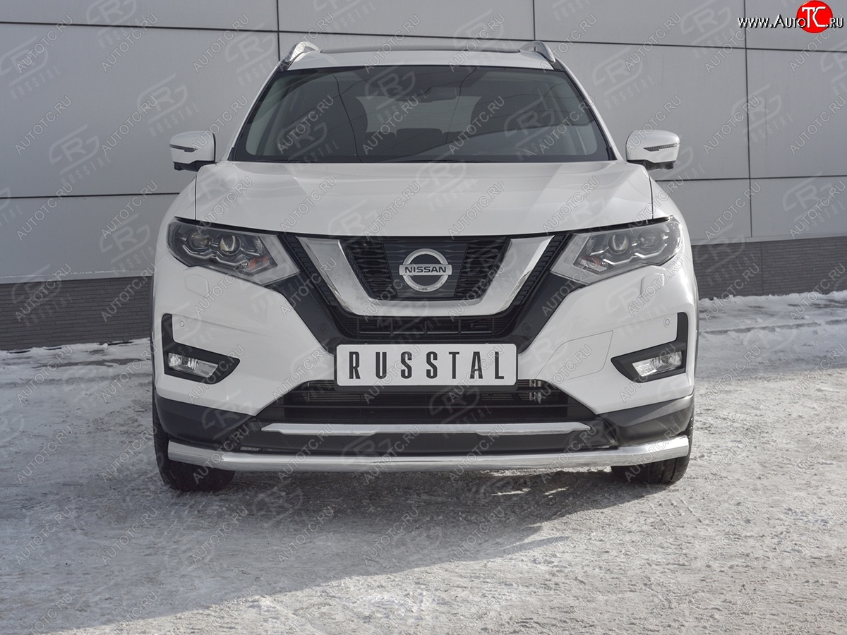 14 349 р. Защита переднего бампера (Ø63 мм, нержавейка) SLITKOFF  Nissan X-trail  3 T32 (2013-2018) дорестайлинг  с доставкой в г. Керчь