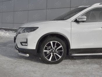 22 599 р. Защита переднего бампера (Ø63 мм с клыками, нержавейка) SLITKOFF  Nissan X-trail  3 T32 (2013-2018) дорестайлинг  с доставкой в г. Керчь. Увеличить фотографию 3
