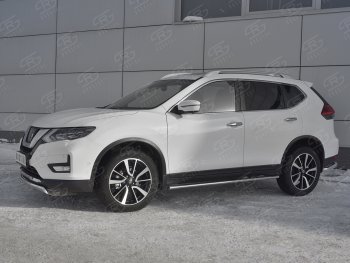 11 549 р. Защита переднего бампера (Ø75x42 мм, нержавейка) Russtal Nissan X-trail 3 T32 дорестайлинг (2013-2018)  с доставкой в г. Керчь. Увеличить фотографию 2