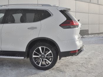 13 999 р. Защита заднего бампера (Ø42 мм волна, нержавейка) SLITKOFF  Nissan X-trail  3 T32 (2017-2022) рестайлинг  с доставкой в г. Керчь. Увеличить фотографию 3
