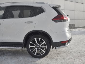 15 249 р. Защита заднего бампера (Ø63 мм уголки, нержавейка) SLITKOFF  Nissan X-trail  3 T32 (2017-2022) рестайлинг  с доставкой в г. Керчь. Увеличить фотографию 3
