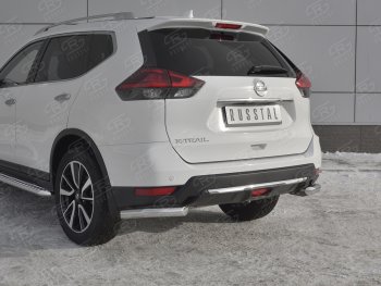 15 249 р. Защита заднего бампера (Ø63 мм уголки, нержавейка) SLITKOFF  Nissan X-trail  3 T32 (2017-2022) рестайлинг  с доставкой в г. Керчь. Увеличить фотографию 4