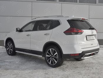 13 999 р. Защита заднего бампера (Ø63 мм, нержавейка) SLITKOFF  Nissan X-trail  3 T32 (2017-2022) рестайлинг  с доставкой в г. Керчь. Увеличить фотографию 2