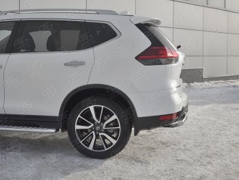 13 999 р. Защита заднего бампера (Ø63 мм, нержавейка) SLITKOFF  Nissan X-trail  3 T32 (2017-2022) рестайлинг  с доставкой в г. Керчь. Увеличить фотографию 3