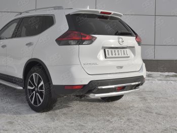 13 999 р. Защита заднего бампера (Ø63 мм, нержавейка) SLITKOFF  Nissan X-trail  3 T32 (2017-2022) рестайлинг  с доставкой в г. Керчь. Увеличить фотографию 4