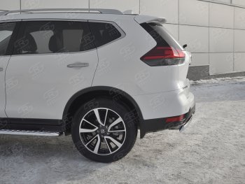 11 549 р. Защита заднего бампера (Ø75x42 мм, нержавейка) Russtal Nissan X-trail 3 T32 рестайлинг (2017-2022)  с доставкой в г. Керчь. Увеличить фотографию 3