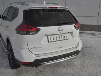 1 389 р. Защитная накладка заднего бампера Russtal Nissan X-trail 3 T32 рестайлинг (2017-2022) (Зеркальная поверхность)  с доставкой в г. Керчь. Увеличить фотографию 2