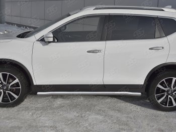 19 999 р. Защита порогов (Ø63 мм, нержавейка) SLITKOFF  Nissan X-trail  3 T32 (2017-2022) рестайлинг (Вариант 3)  с доставкой в г. Керчь. Увеличить фотографию 3