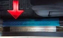 8 599 р. Накладки на порожки автомобиля CT v1 Nissan X-trail 3 T32 рестайлинг (2017-2022)  с доставкой в г. Керчь. Увеличить фотографию 2