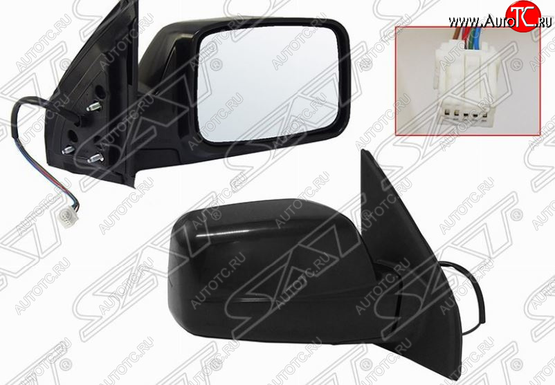 2 099 р. Боковое правое зеркало заднего вида SAT (3 контакта)  Nissan X-trail  1 T30 (2000-2003) дорестайлинг (Неокрашенное)  с доставкой в г. Керчь