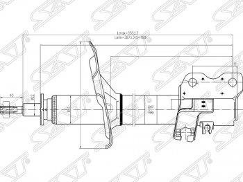 Правый амортизатор передний SAT Nissan X-trail  1 T30 (2000-2003) дорестайлинг