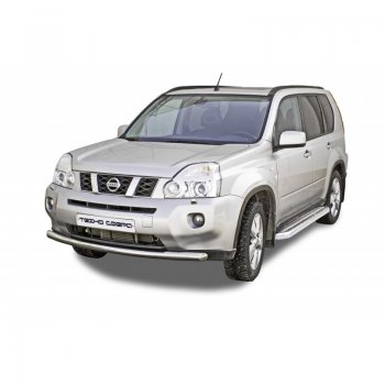 Защита переднего бампера ТехноСфера (Техно Сфера) (нержавейка, d63.5 mm) Nissan X-trail  2 T31 (2007-2011) дорестайлинг