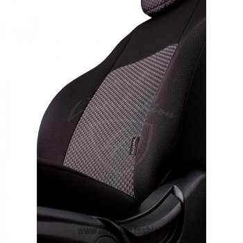 Чехлы для сидений Lord Autofashion Дублин (жаккард) Nissan X-trail  2 T31 (2007-2015) дорестайлинг, рестайлинг (Черный, вставка Стежок серый)