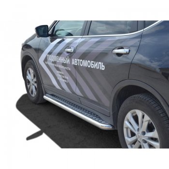 Порожки для ног Бумер (алюминий) Nissan X-trail ( 2 T31,  3 T32) (2010-2022) рестайлинг