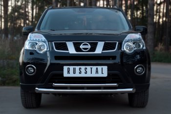 16 899 р. Защита переднего бампера (2 трубы Ø63 и 42 мм, нержавейка) SLITKOFF Nissan X-trail 2 T31 рестайлинг (2010-2015)  с доставкой в г. Керчь. Увеличить фотографию 3