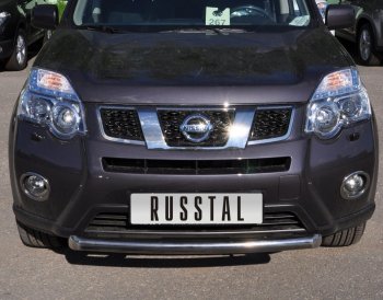 15 299 р. Защита переднего бампера (Ø76 мм, нержавейка) SLITKOFF Nissan X-trail 2 T31 рестайлинг (2010-2015)  с доставкой в г. Керчь. Увеличить фотографию 2