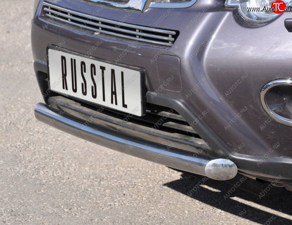 15 299 р. Защита переднего бампера (Ø76 мм, нержавейка) SLITKOFF Nissan X-trail 2 T31 рестайлинг (2010-2015)  с доставкой в г. Керчь