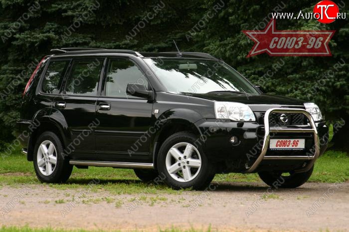 11 429 р. Защита переднего бампера Souz-96 (d60) Nissan X-trail 1 T30 дорестайлинг (2000-2003)  с доставкой в г. Керчь