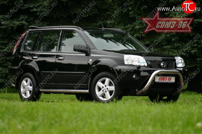 18 224 р. Защита переднего бампера Souz-96 (d76) Nissan X-trail 1 T30 дорестайлинг (2000-2003)  с доставкой в г. Керчь