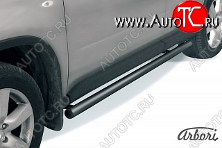 6 119 р. Защита штатных порогов Arbori (черная, d57 mm). Nissan X-trail 2 T31 дорестайлинг (2007-2011)  с доставкой в г. Керчь