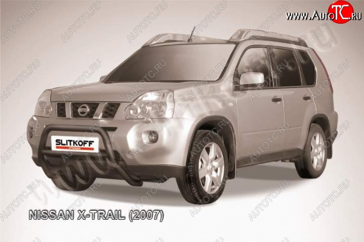 16 899 р. Кенгурятник d57 низкий  Nissan X-trail  2 T31 (2007-2011) дорестайлинг (Цвет: серебристый)  с доставкой в г. Керчь