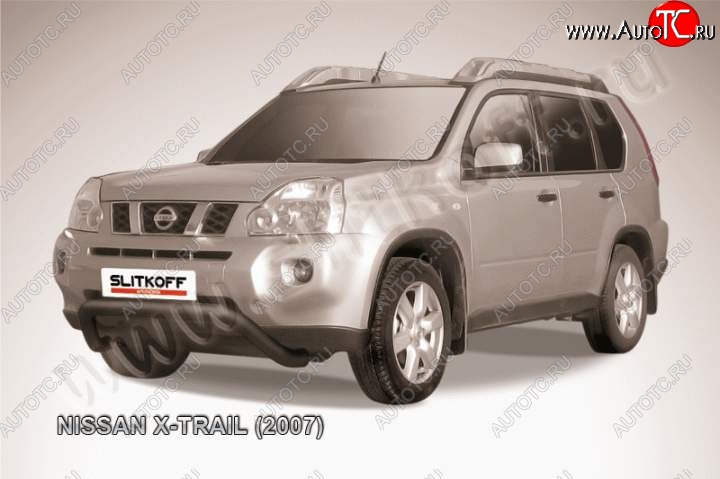 20 999 р. Кенгурятник d76 низкий мини  Nissan X-trail  2 T31 (2007-2011) дорестайлинг (Цвет: серебристый)  с доставкой в г. Керчь