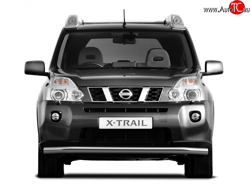 6 399 р. Одинарная защита переднего бампера диаметром 63 мм Petroil Tuning  Nissan X-trail  2 T31 (2007-2011) дорестайлинг  с доставкой в г. Керчь