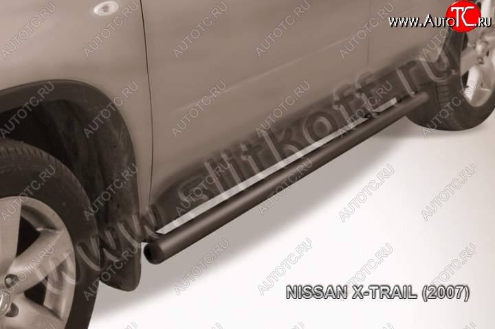 9 899 р. Защита порогов Slitkoff  Nissan X-trail  2 T31 (2007-2011) дорестайлинг (Цвет: серебристый)  с доставкой в г. Керчь