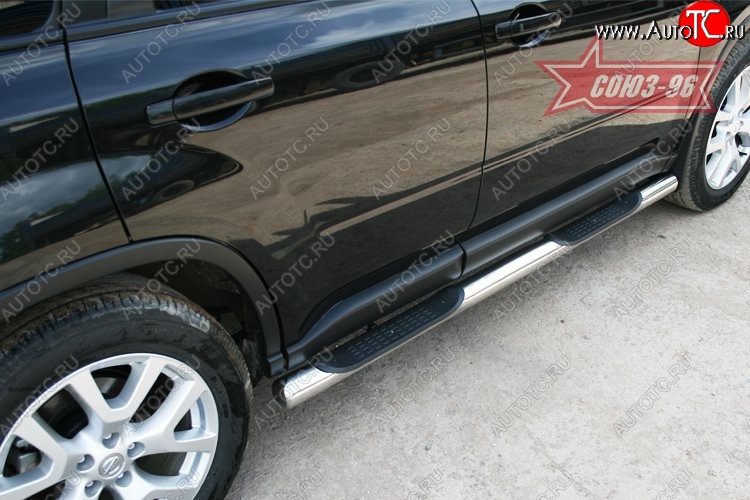 17 954 р. Защита порогов с проступью Souz-96 (d76) Nissan X-trail 2 T31 рестайлинг (2010-2015)  с доставкой в г. Керчь