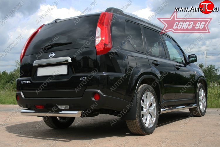 14 219 р. Защита заднего бампера с проступью Souz-96 (d76) Nissan X-trail 2 T31 рестайлинг (2010-2015)  с доставкой в г. Керчь