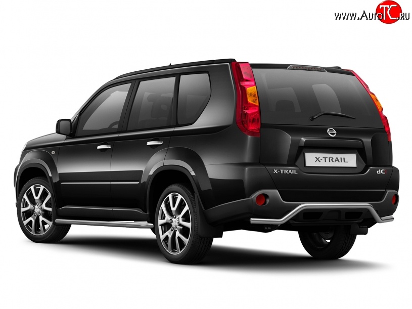 5 499 р. Защита заднего бампера из трубы диаметром 51 мм Petroil Tuning Nissan X-trail 2 T31 дорестайлинг (2007-2011)  с доставкой в г. Керчь