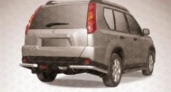 Защита заднего бампера из двух боковых уголков диаметром 57 мм Slitkoff Nissan X-trail  2 T31 (2007-2011) дорестайлинг