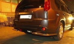 Защита заднего бампера из двух боковых уголков диаметром 63 мм Металл Дизайн Nissan X-trail  2 T31 (2007-2011) дорестайлинг